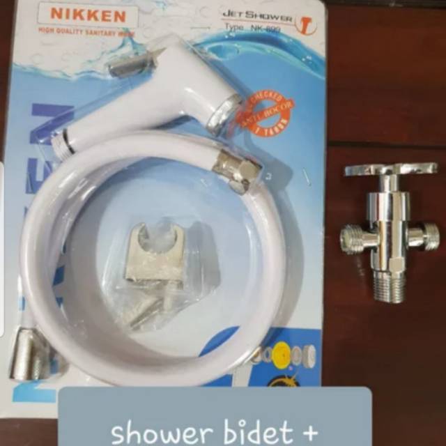 Paket Jet Shower Bidet + Stop Kran Tee - Shower Cebok + Kran Shower Tee Murah