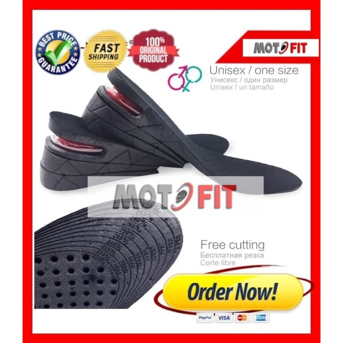 FIT 3 layer Insole Sol PU Sepatu Penambah Tambah Tinggi Peninggi Badan 9cm