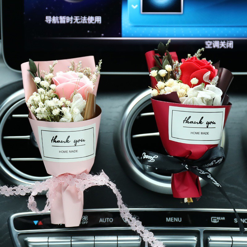 Mini Flower Bouquet Aesthetic Parfum Bunga Jepit AC mobil