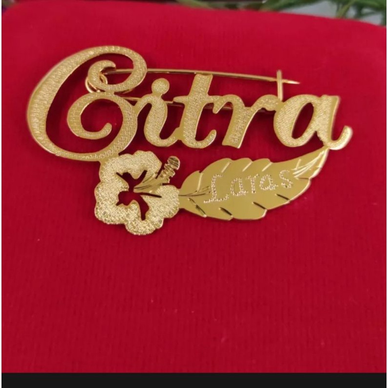 Bros Ukir Nama Lapis emas