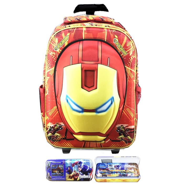 Gadis Anak Tas Troli Anak Perempuan Sekolah Dasar 1-3-5-6 Kelas 6 GZ402  Troley Sd Iron Man Kepala