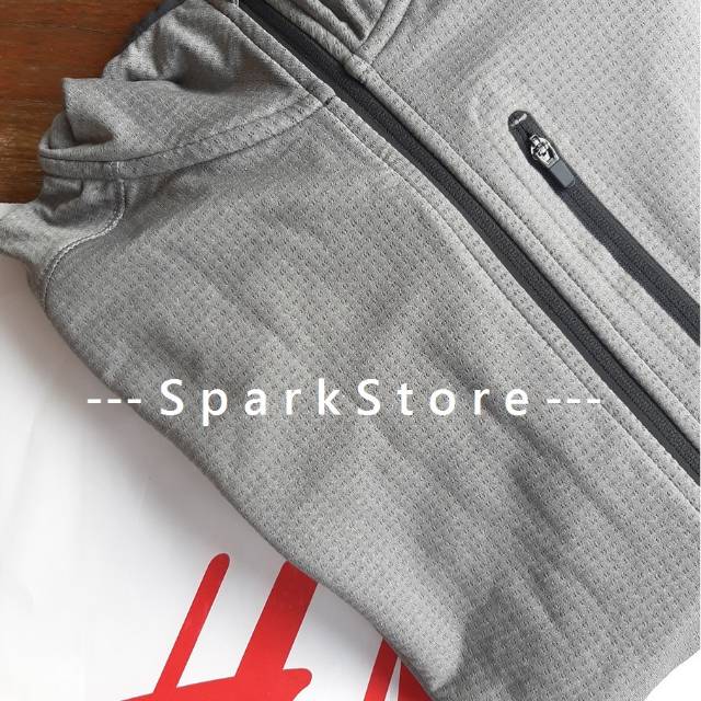 [NEW][BARU] H&M Jaket Hoodie Running dengan Zipper Abu-Abu