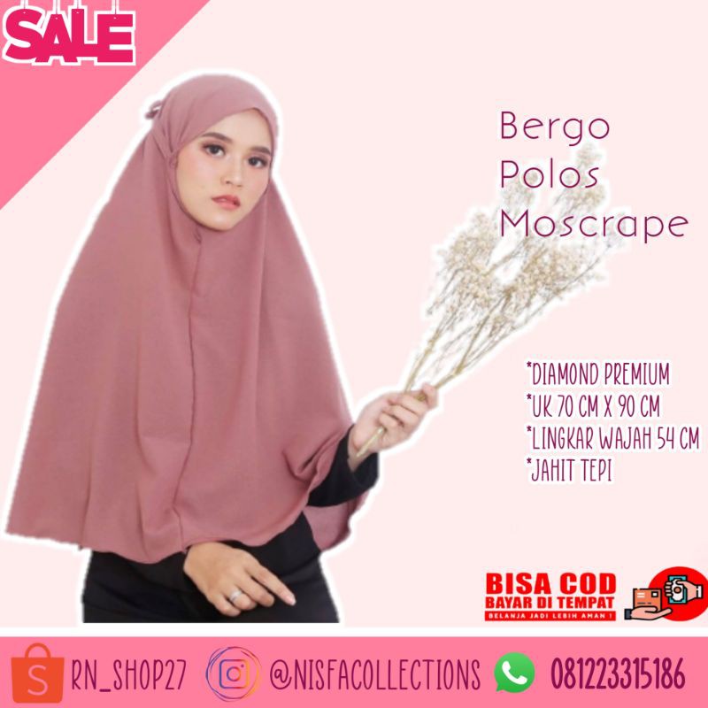 Hijab Jilbab Keurudung Bergo Instan Motif Serut Simple