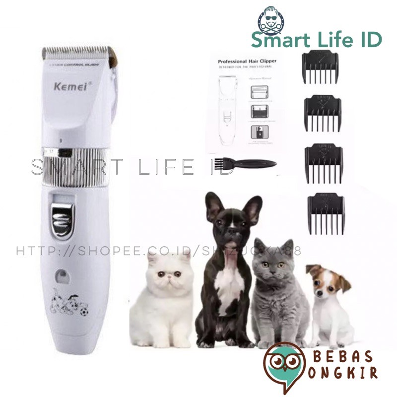 Kemei KM 107 Alat Cukur Bulu Hewan Anjing Kucing Pet Clipper Rechargeable Cukuran Kemei KM-107