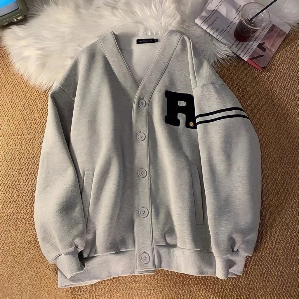 Atasan CARDY CARDIGAN R SMILE IMPORT Rajut Batwing Motif Crop Cardygan Outer Garis Garis Oversize JU