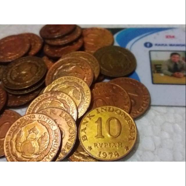 Koin 10 Rupiah tabanas kuning 1974