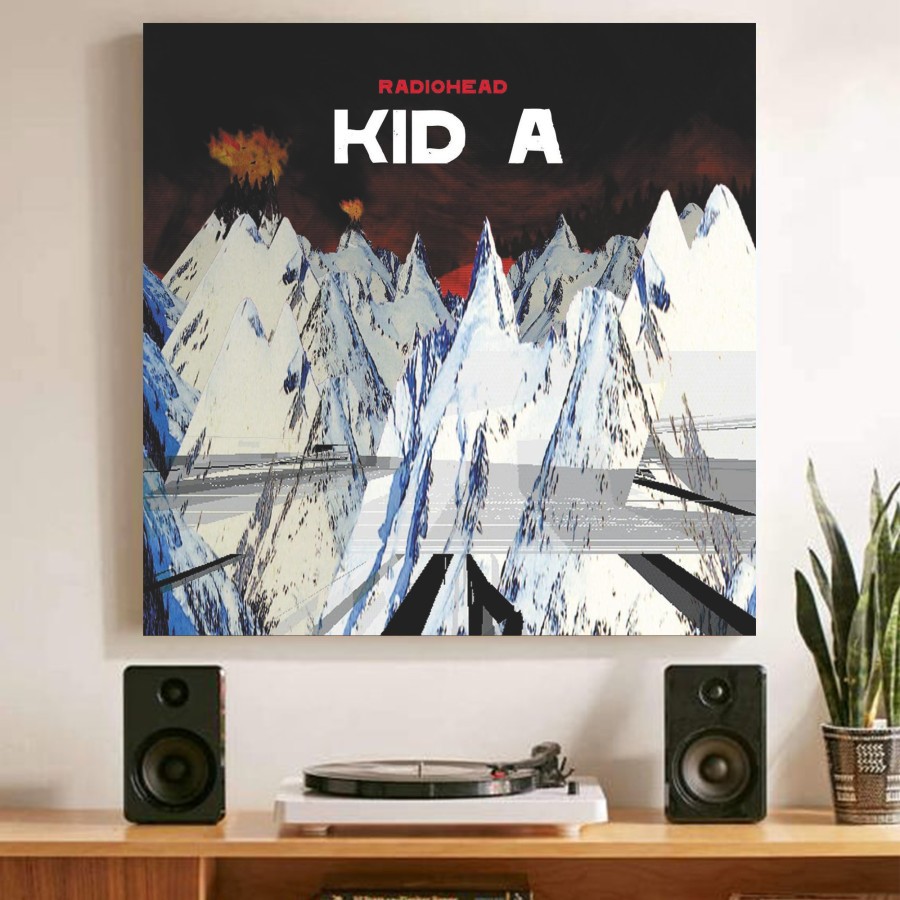 "Radiohead, Kid A" Poster Kayu (25x25)