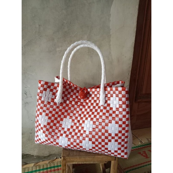 TAS ANYAM JALI PREMIUM PETTY BAG MOTIF CUSTOM