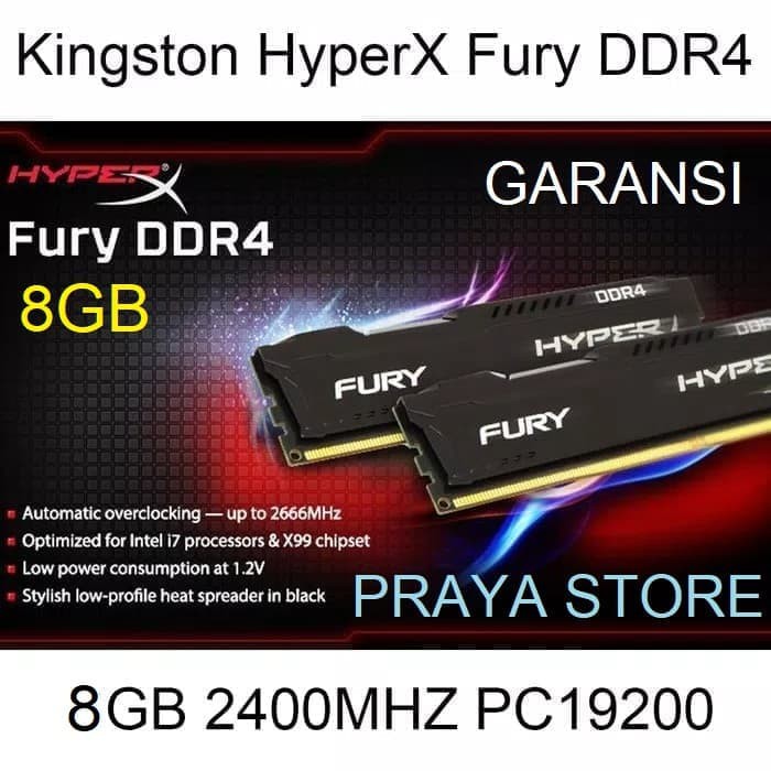 (ORIGINAL) RAM DDR4 8GB KINGSTON HYPER X FURY HYPERX LONGDIMM DIMM