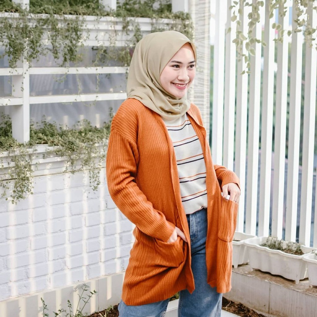 Long Cardigan / BELLE / Oversize Cardy / Atasan Long Cardy Rajut / Outwear / Kardigan Wanita-8