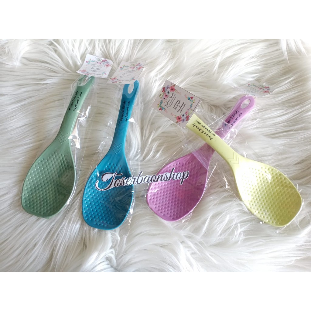 Souvenir pernikahan murah unik centong warna sovernir centong sablon murah sovenir unik