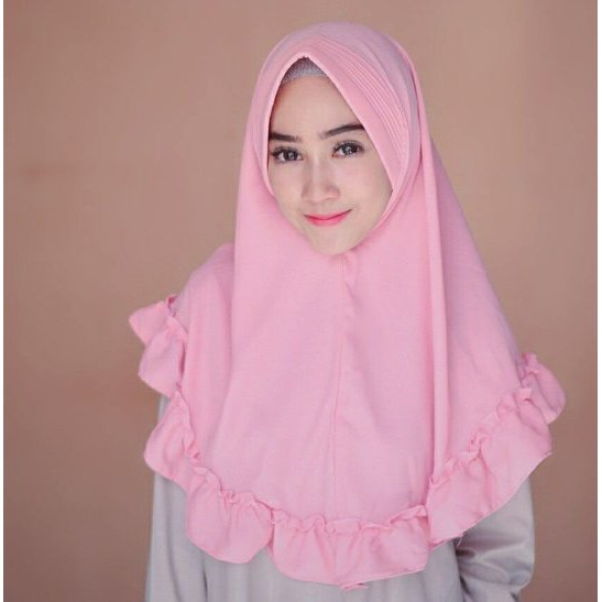 Kerudung / hijab Khimar pet rempel antem simple bahan diamond