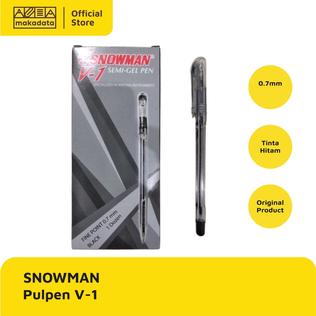 

BALLPOINT / BOLPEN / PULPEN SNOWMAN V-1 0.7MM (1 PACK) MURAH