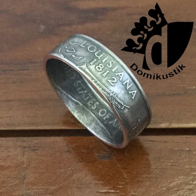 Cincin Koin Quarter Dollar USA - LOUISIANA 1812