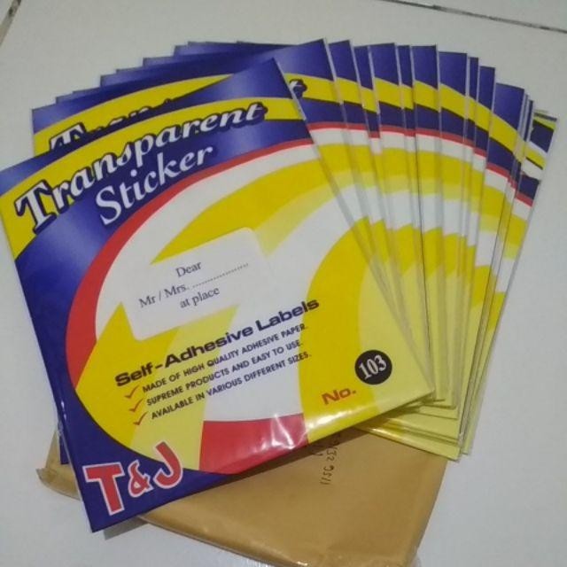 

Label Stiker Transparan Ukuran 103 / 104 / 107 / 121