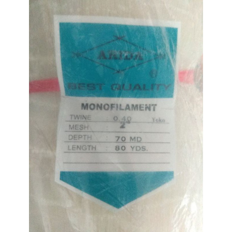 Jaring ikan Arida 0,40 70/80 ; Bahan Jala Arida 0,40 70/80 ; Jaring Senar Arida ; Jaring Pukat Ikan 