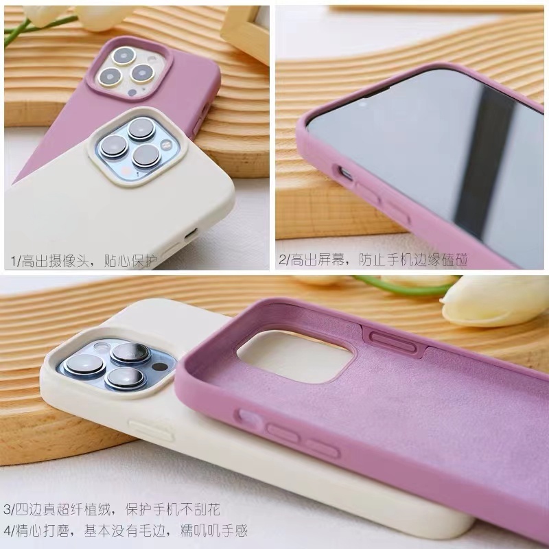 IPHONE Untuk Iphone14 13 PRO Max case Sand Pink Full Tertutup Real Liquid Silicone case Untuk Iphone12 PRO 78 SE2 X XS Max XR 8 7 plus 11 PRO Max Casing Ponsel