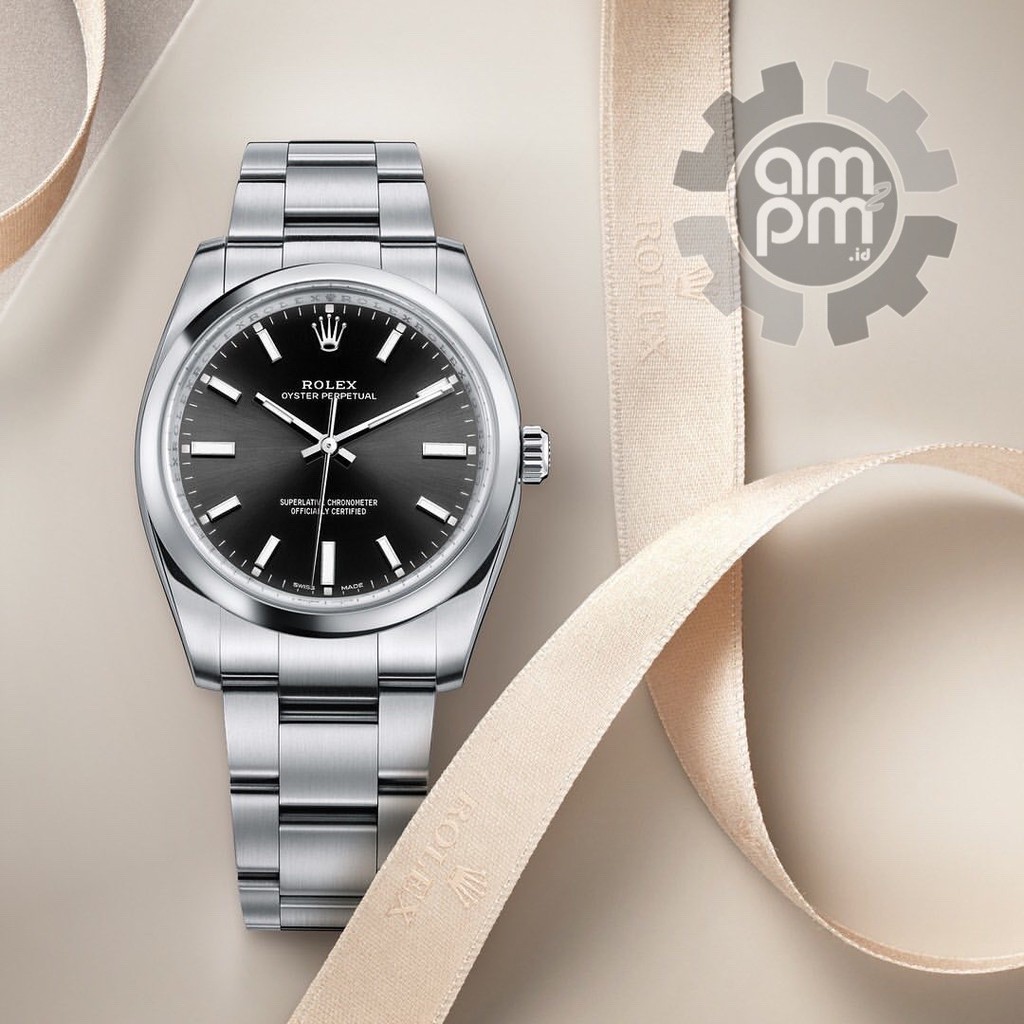 JAM TANGAN ROLEX OYSTER PERPETUAL 41 AUTOMATIC SILVER BLACK DIAL