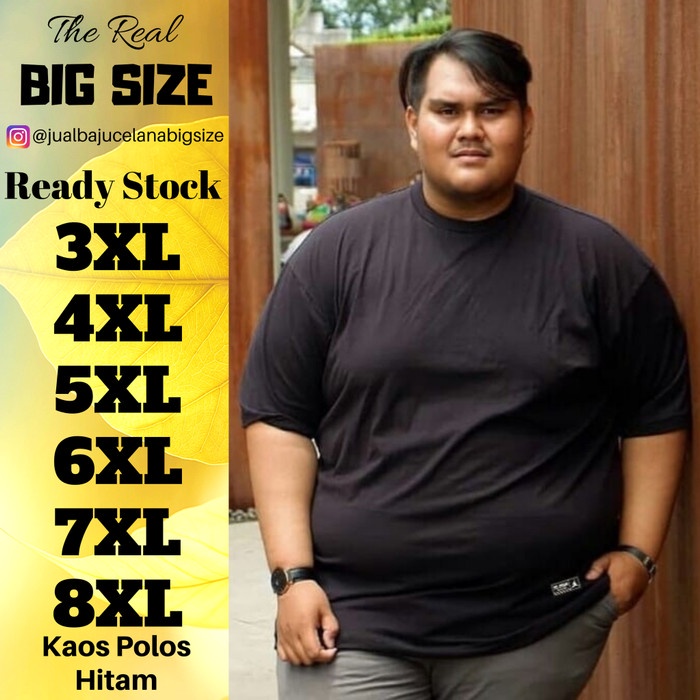 Kaos Polos Pria Big Size XXXL XXXXL 5XL 6XL 7XL 8XL Hitam Putih Navy