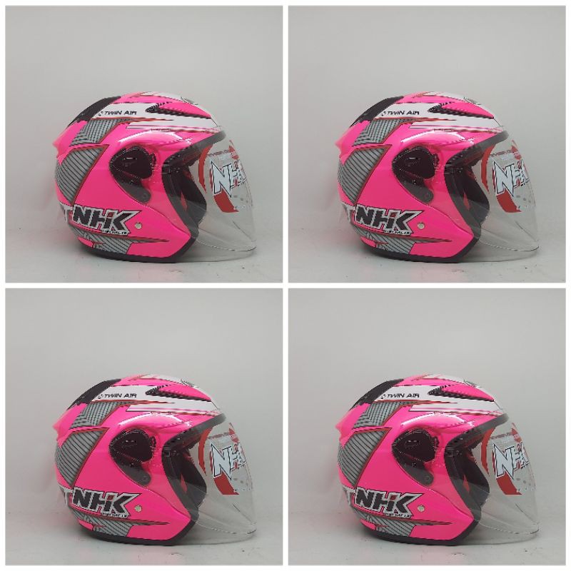 Helm Nhk R6 Se Glow Pink Flourecent/Silver