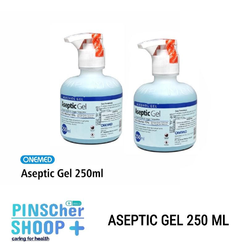 ASEPTIC GEL ASEPTIK 250 ML + PUMP HANDSANITISER GELL ONEMED