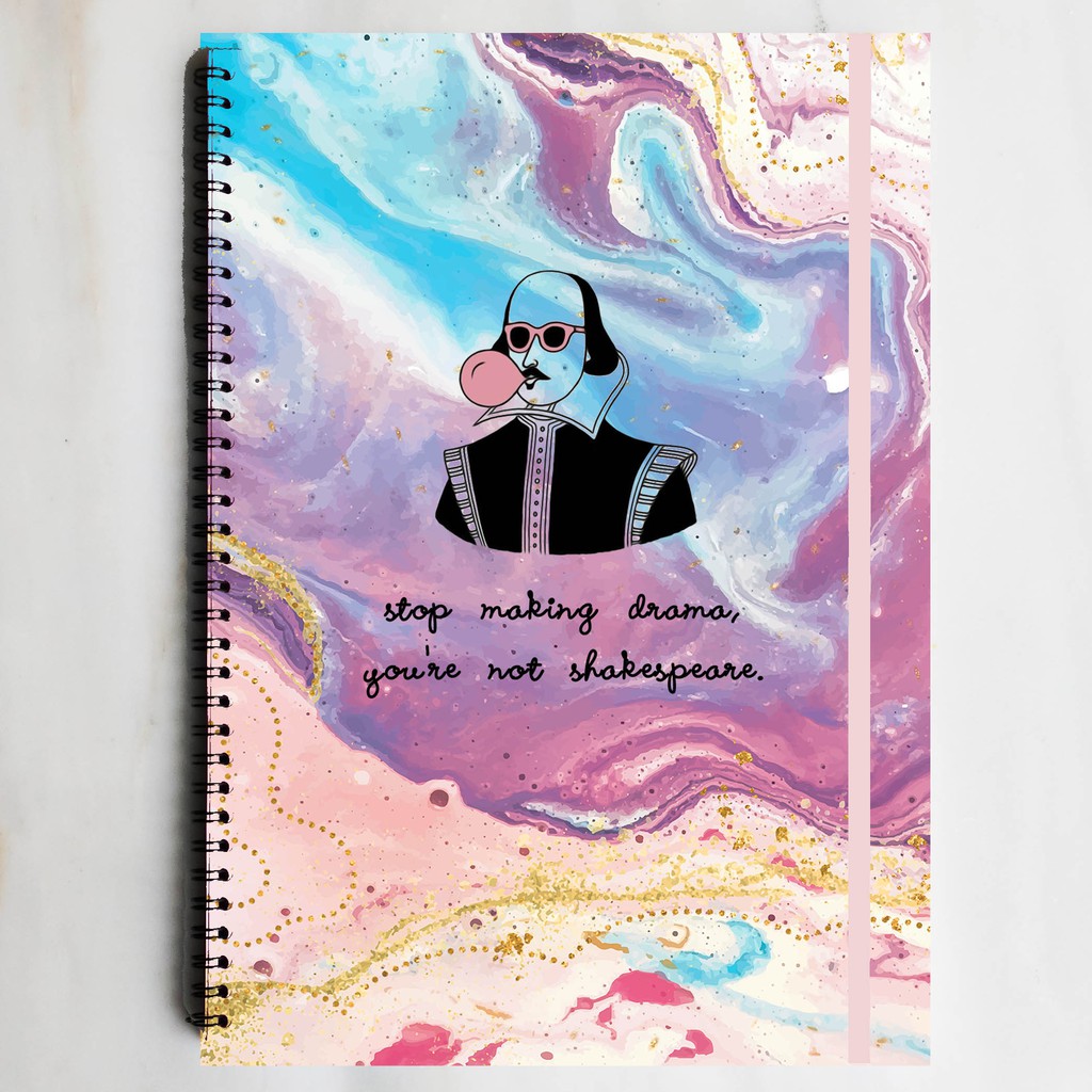 

STOP THE DRAMA SHAKESPEARE Spiral Ruled Notebook Diary Journal Office School Supplies Buku Tulis