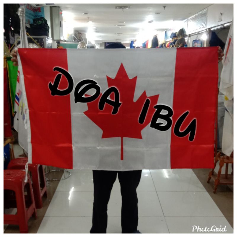 

best seller bendera KANADA bahan satin 90cm x 135cm