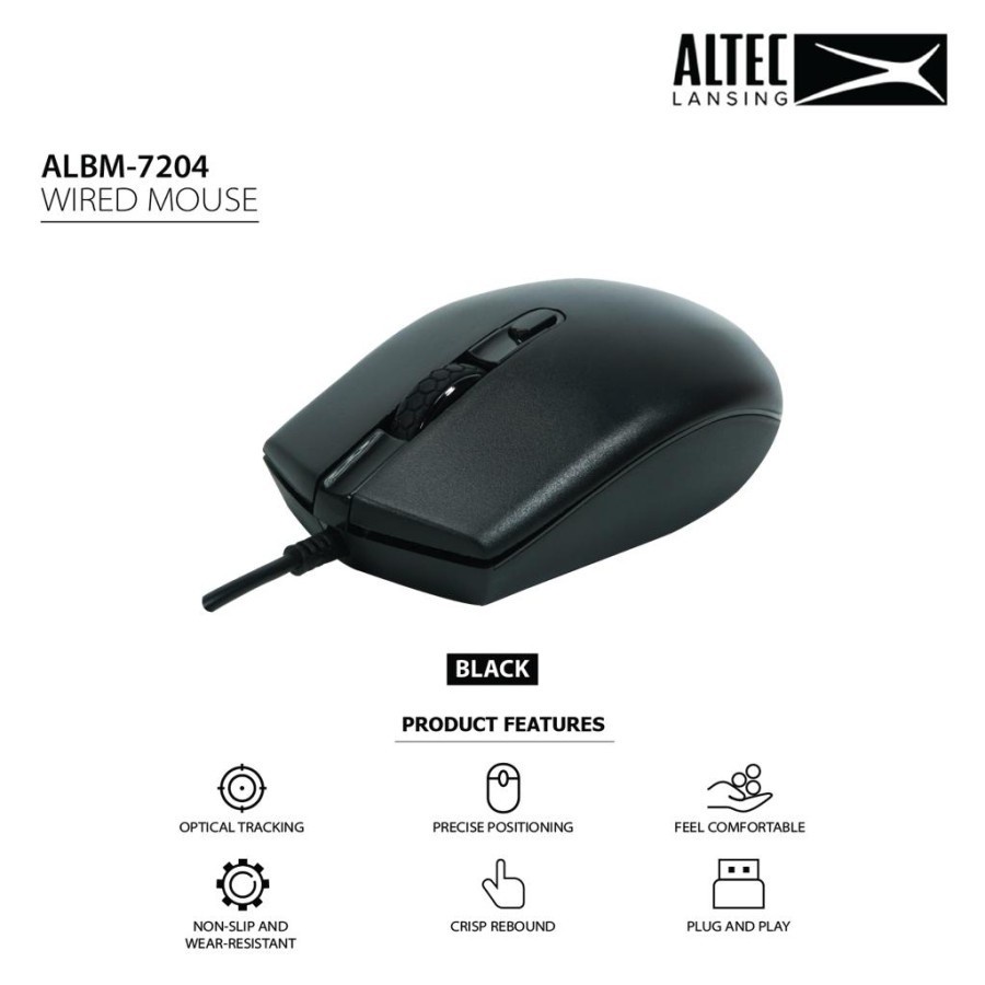 ALBM7204 Altec Lansing Mouse Wired - ALBM 7204 Kabel USB