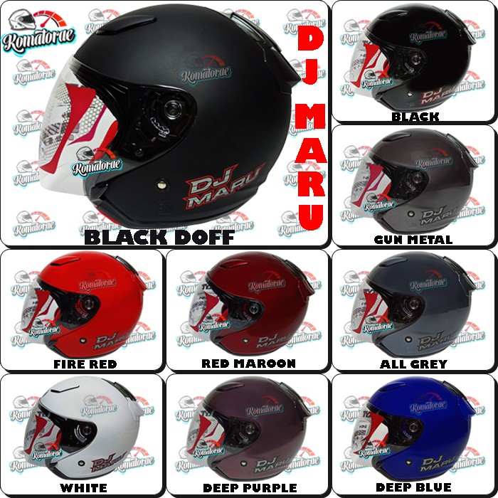 Helm KYT DJ Maru white red black purple abu blue