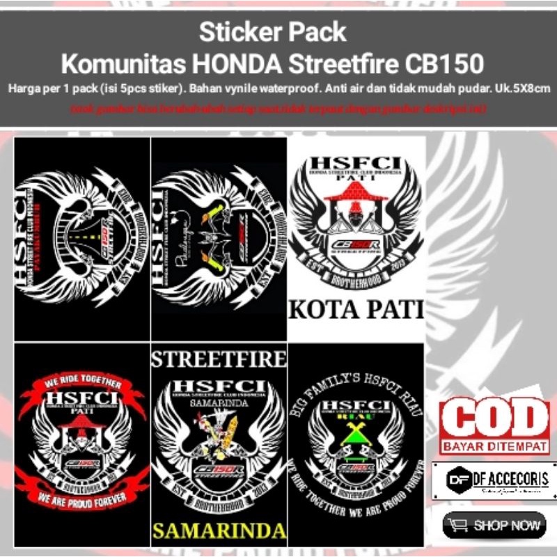 Stiker Komunitas Honda CB150R Streetfire