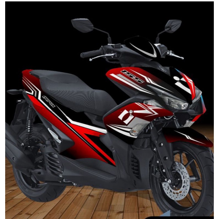 sticker decal aerox full body 155 merah simple