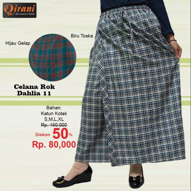 Qirani Celana rok Dahlia 11 Hijau Gelap