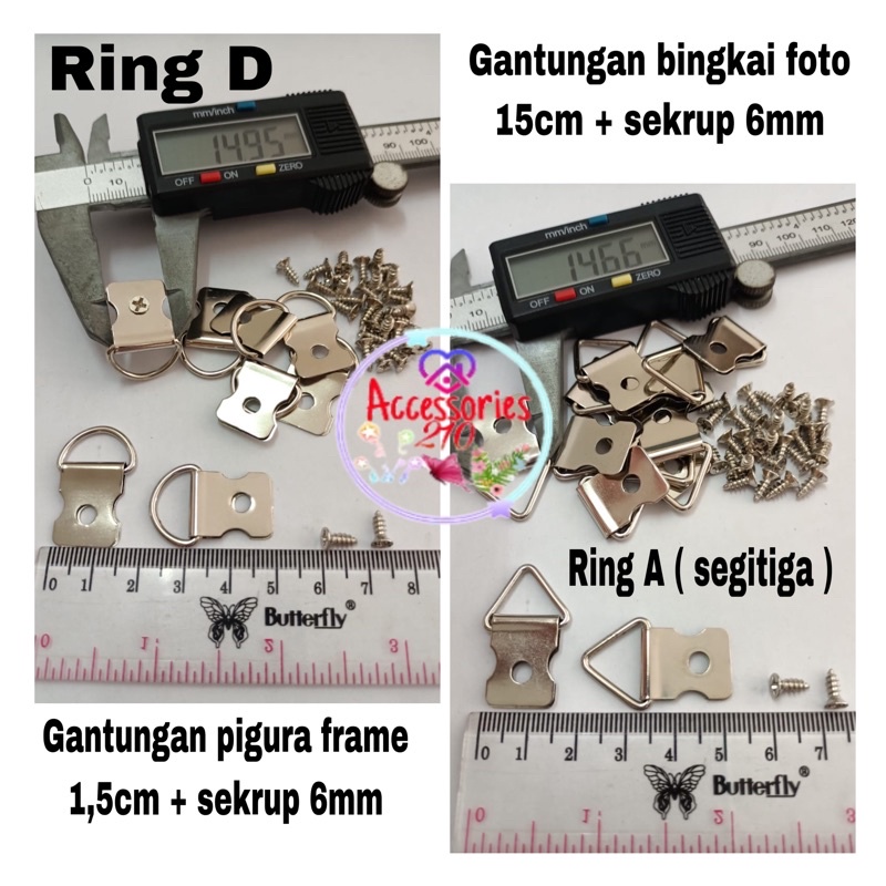 gantungan bingkai foto 1,5cm + sekrup / gantungan bingkai pigura 1,5cm + sekrup / 144sets