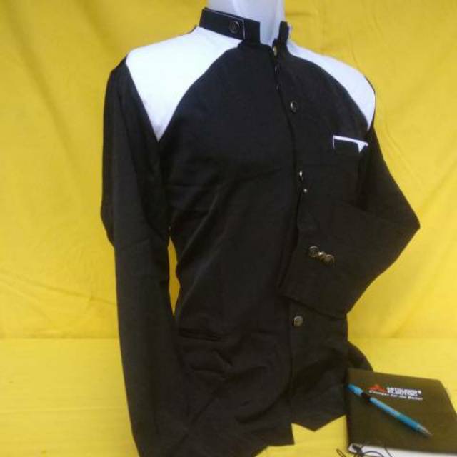 JASKO HITAM KOMBINASI PUTIH POLOS [ POLOS ]