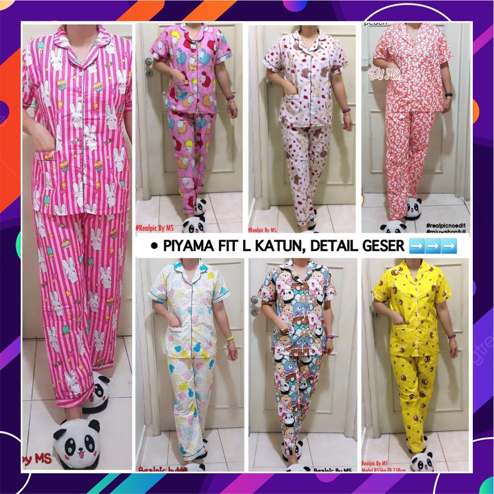 Piyama wanita dewasa murah terbaru baju tidur karakter kelinci owl domba katun import