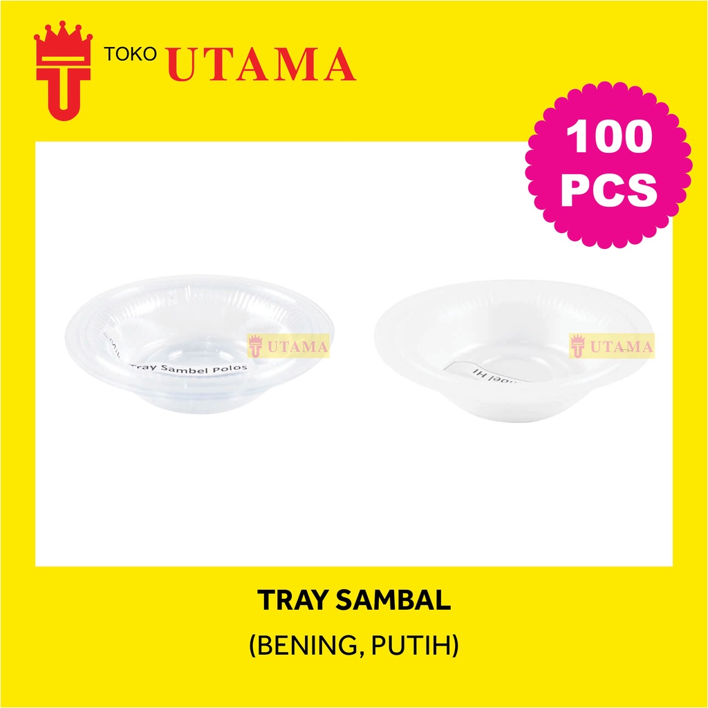 (100pcs) Mika Tray Sambal (Bening dan Putih)