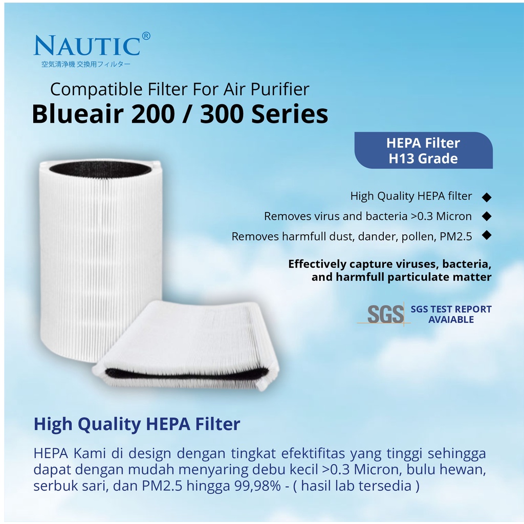 NAUTIC - Filter untuk Blu*air BluePure 411 Replacement Filter Blue Pure 411