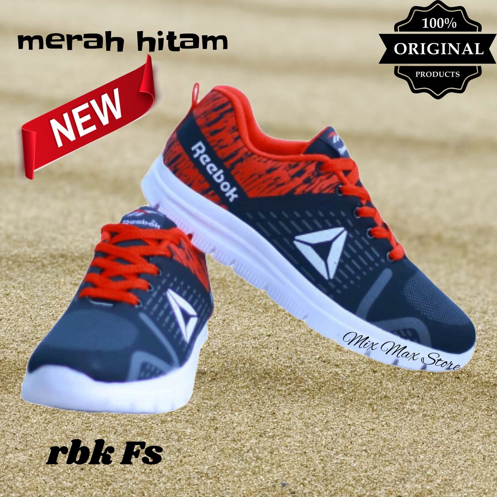 Sepatu sneaker sport merah Rbk_fs original import running sport