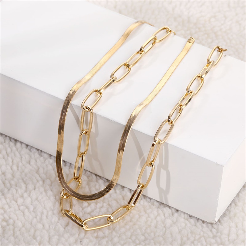 Kalung Choker Rantai Ular Multilayer Gaya Bohemian Untuk Wanita