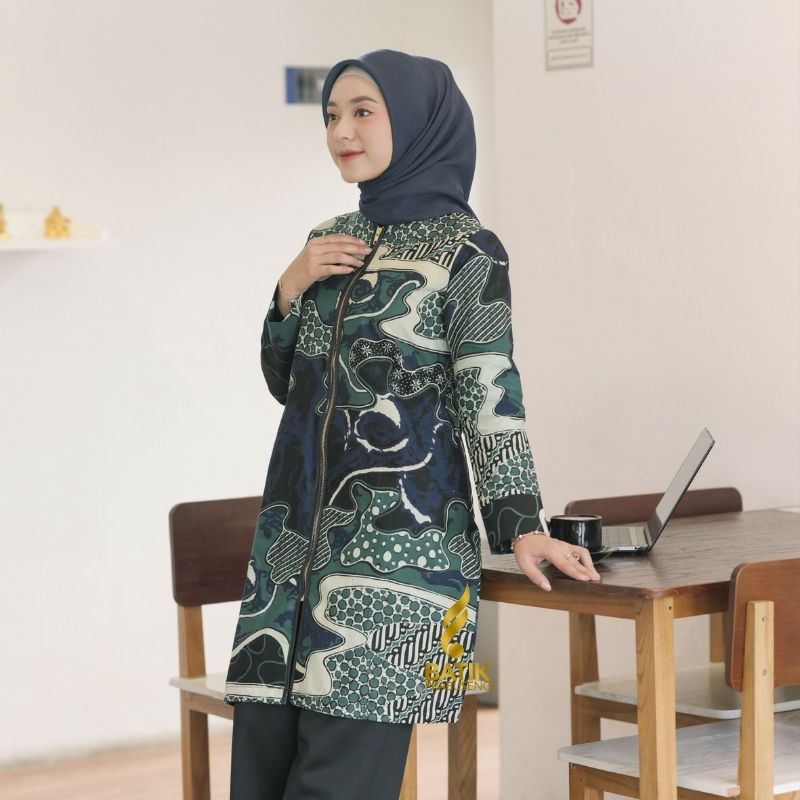 TUNIK BATIK WANITA PRABUSENO MOTIF TISAYA TERBARU 2022 ASLI ORIGINAL KATUN PRINTING FULL TRIKOT HALU