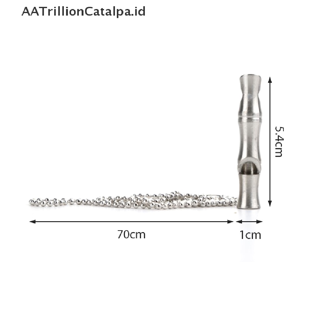 Aa Peluit Trillioncatalpa Bahan Stainless Steel Dengan Rantai Untuk Camping Outdoor