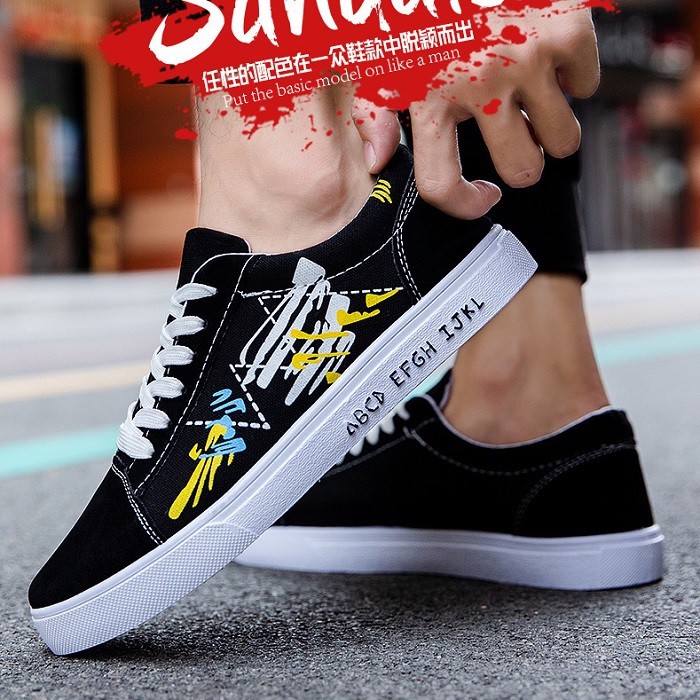 BISA COD! Sepatu Sneakers Pria Sepatu Canvas Kekinian Import 116345