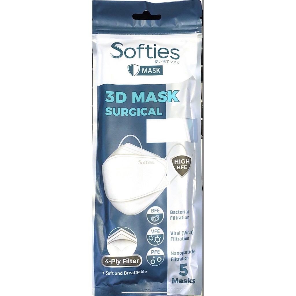 Softies Masker Surgical 3D 4ply KF94 (ORI 100% Jaminan Uang Kembali)