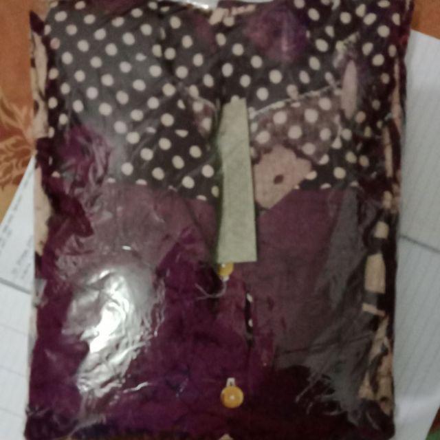 Gamis Batik Super Jumbo Sanea Grosir Baju Long Dress Pakaian Wanita Motif Cantik Lengan Panjang