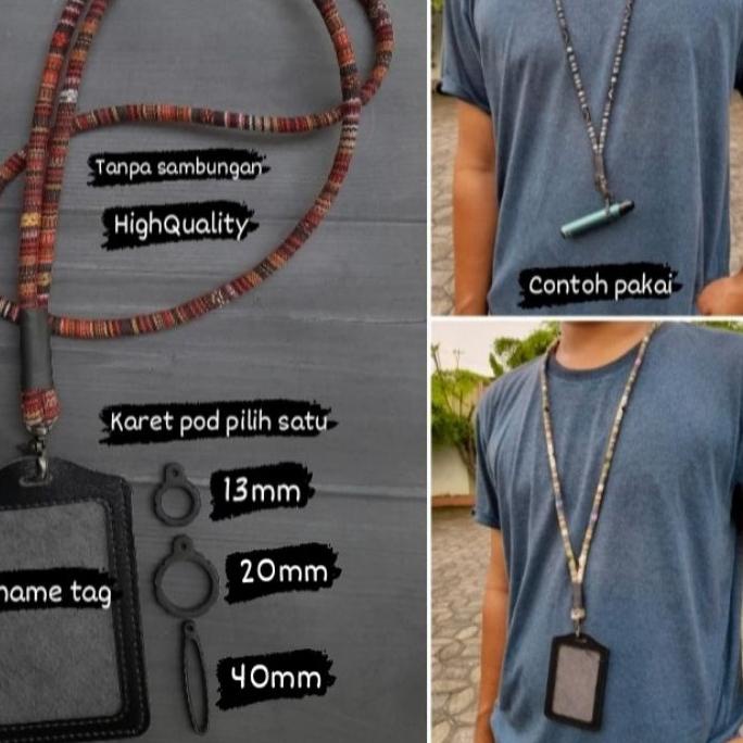 

[VnT⭐ Lanyard Etnik Tali Kalung Gantungan Tenun Etnik Lanyard pods paracord tactical, Gantungan Id Card, kalung Name tag, Lanyard pod produck vyralral