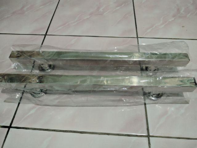 Handle Pintu Rumah 45 Cm Kotak 25x25mm Stainles Lengkap Tarikan Pintu Gagang Pintu Gajah Kunci Pintu