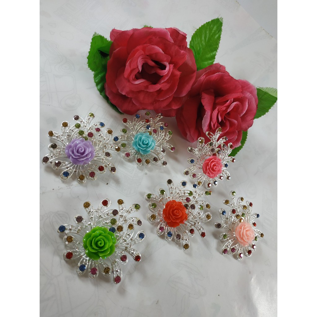 Bross peniti kebaya fashion wanita terbaru mawar jelly kekinian by tokopelanginicer