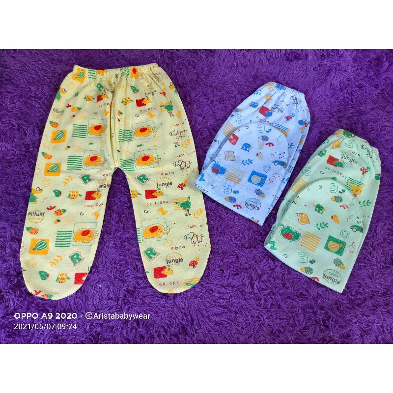 ARISTAbaby - (3PCS) celana selek bayi / celana panjang ujung tutup kaki bayi full motif