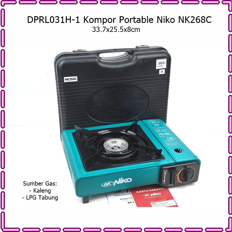 DPRL031H-1 Kompor Portable Niko NK-268C Gas Kaleng &amp; LPG Tabung