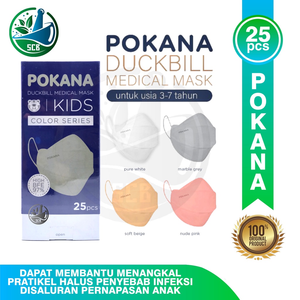 Masker Pokana Duckbill Kids Box isi 25 pcs / Pokana Duckbill Anak
